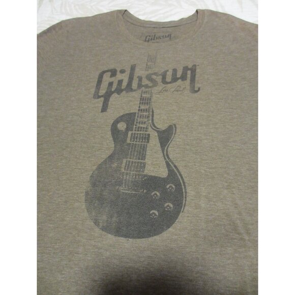 Gibson Heather Brown Graphic T-Shirt Extra Large 85% Cotton 15% Polyester Guitar - Picture 2 of 6
